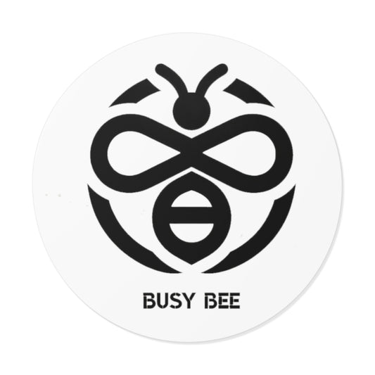 Busy Bee Black - Round Vinyl Stickers