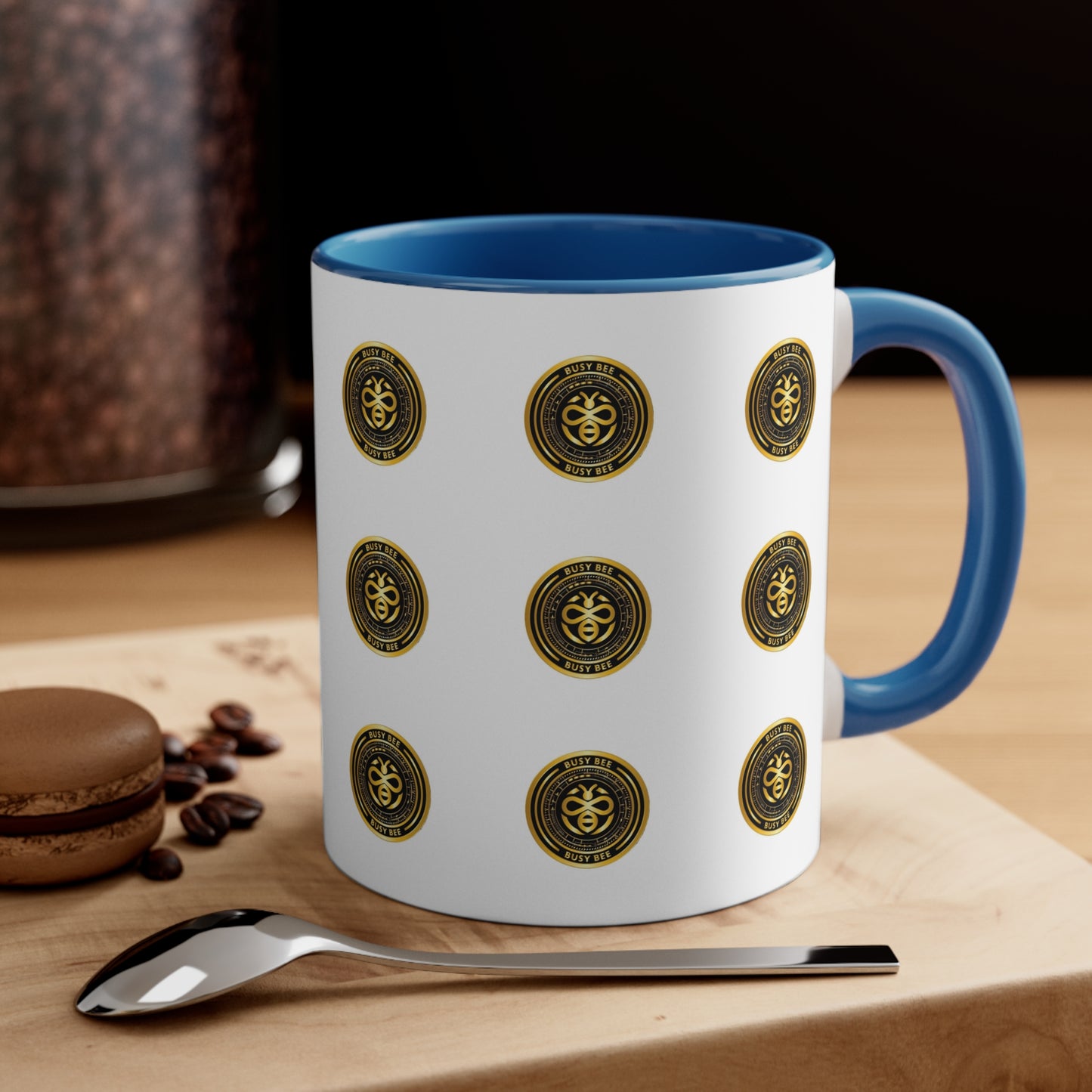 Busy Bee -Black/Gold logo Accent Coffee Mug, 11oz
