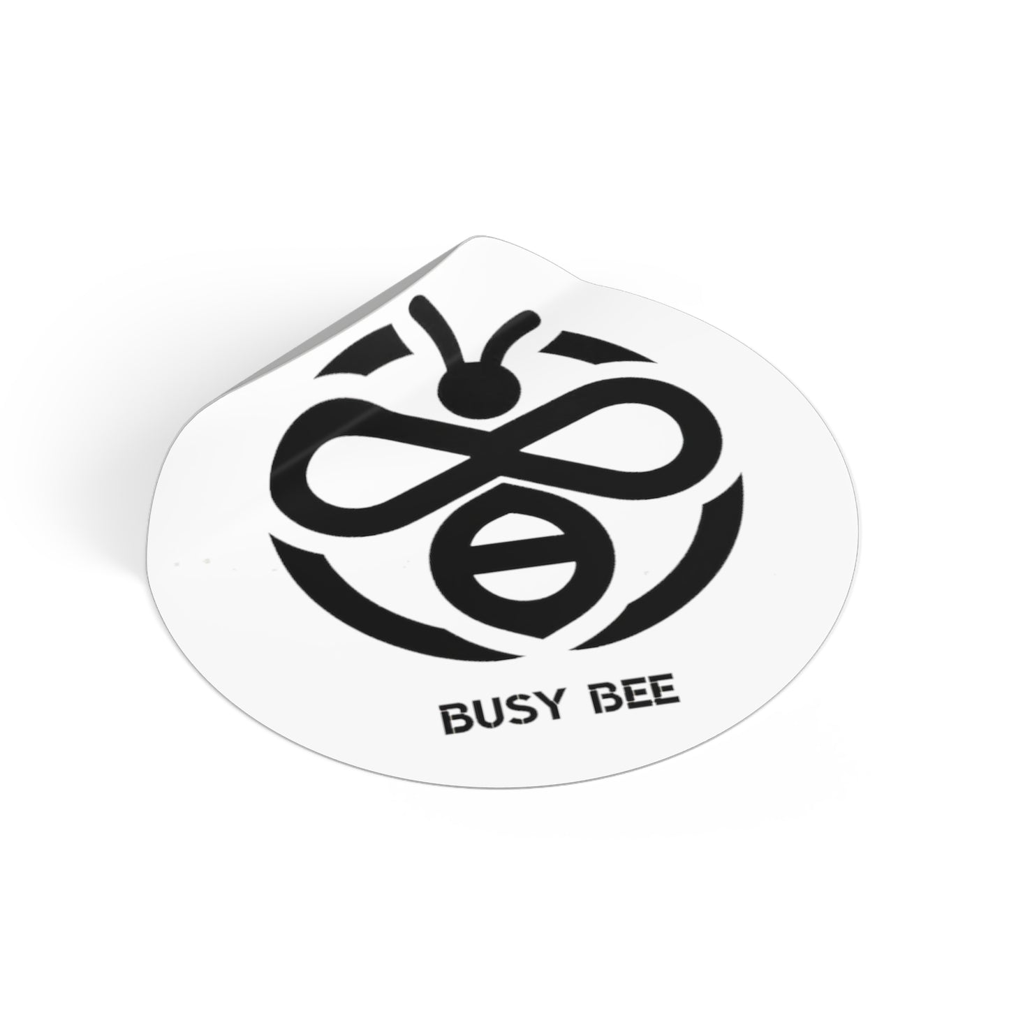 Busy Bee Black - Round Vinyl Stickers
