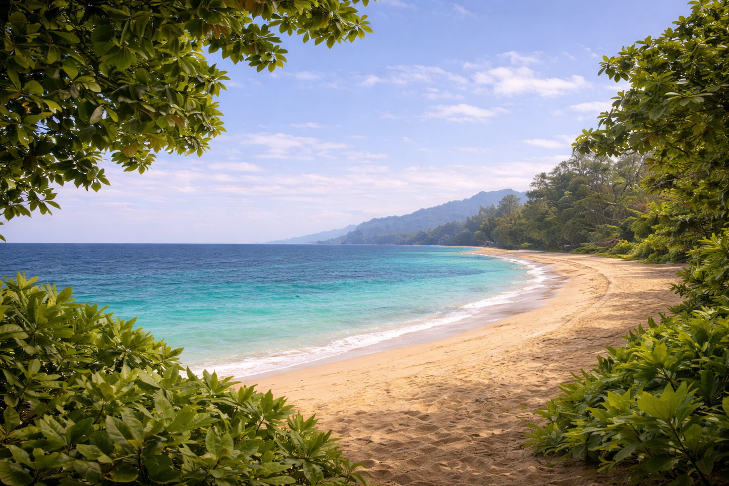 Tropical Beach Canvas Print — Seaside Landscape Matte Stretched Wall Art