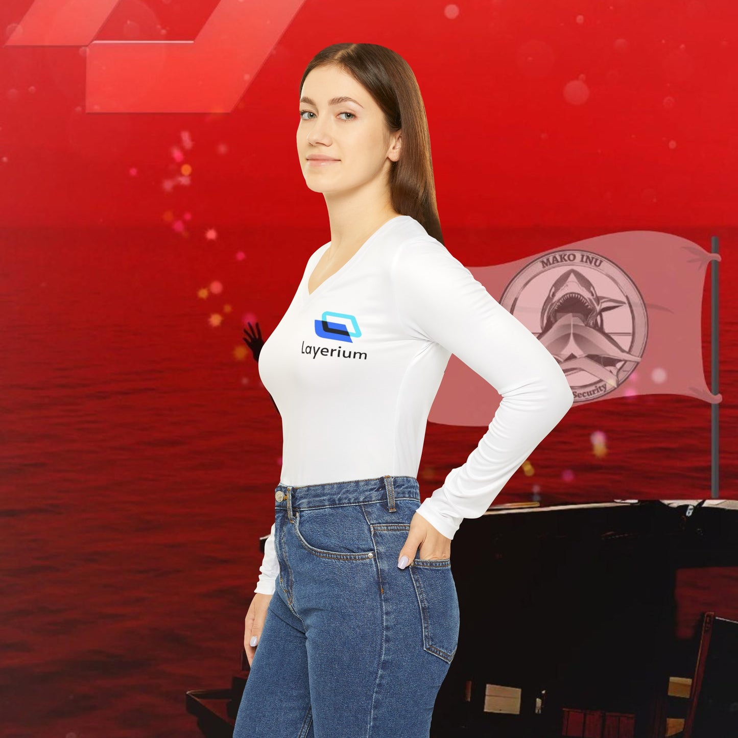 Women's Long Sleeve V-neck Shirt (AOP)