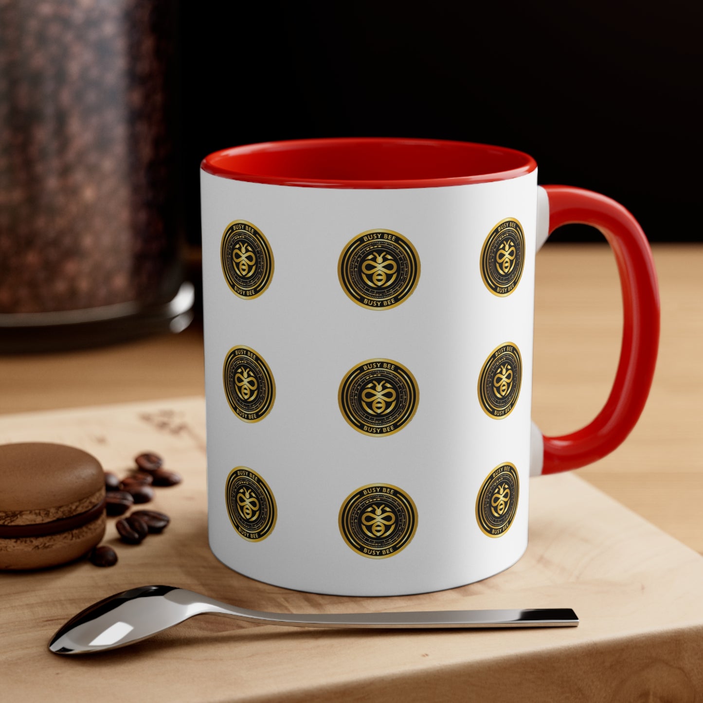 Busy Bee -Black/Gold logo Accent Coffee Mug, 11oz
