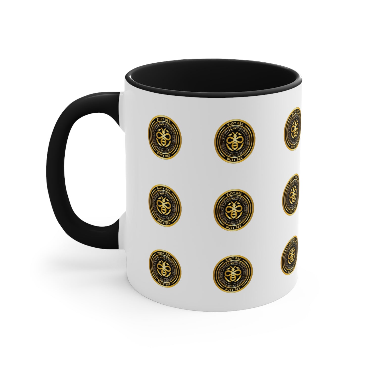 Busy Bee -Black/Gold logo Accent Coffee Mug, 11oz